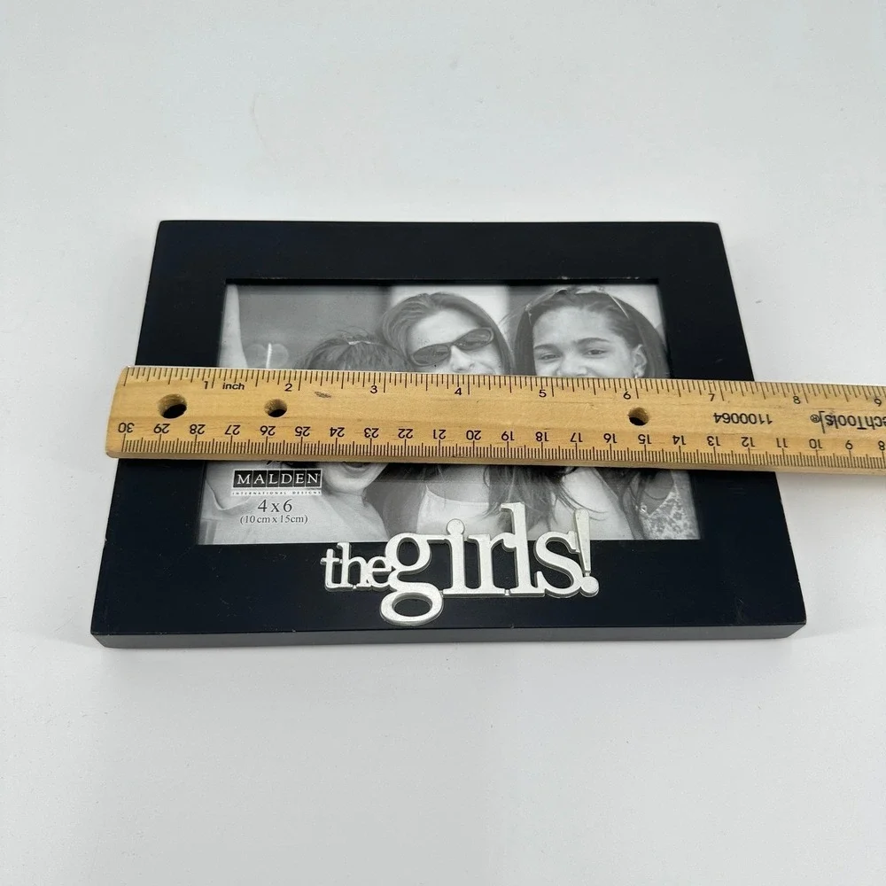 Malden International Designs Black Wood 4x6 Picture Frame The Girls Sentiment